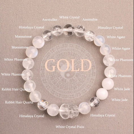Five Elements Crystal Multi-treasure Green Strawberry Quartz Auspicious Bracelet